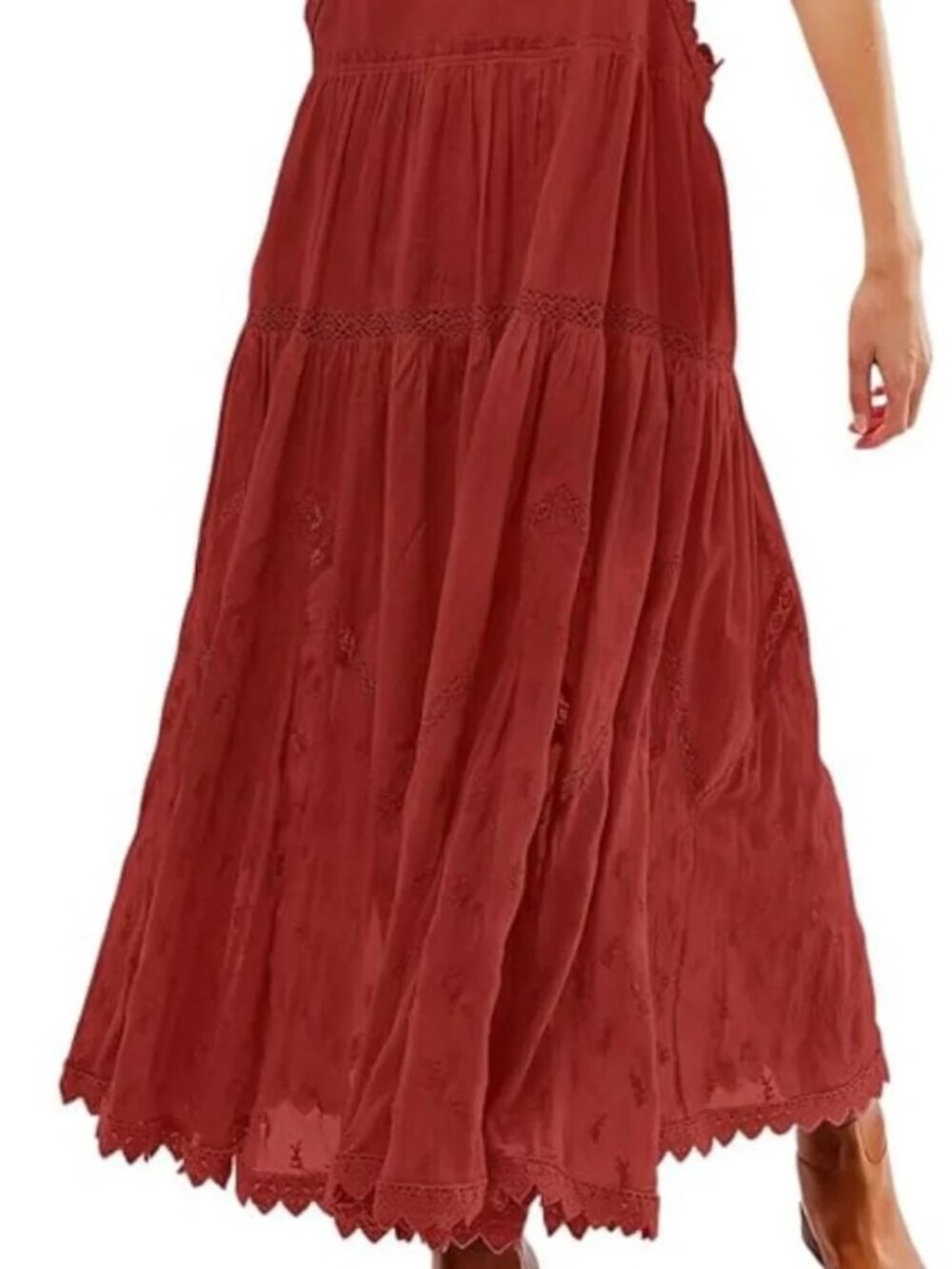 Tiered Pinafore Bib Overall Maxi Dress - Picture 6 of 8